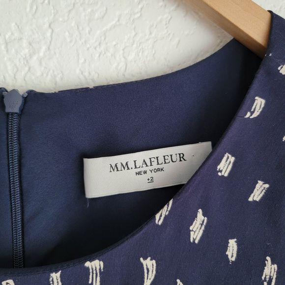 MM LaFleur The Samantha Dress Swipe Print Dark Iris Navy Sleeveless Plus Size 2 - Picture 4 of 7